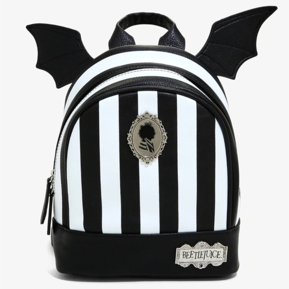 Warner Bros. Handbags - Beetlejuice Striped bat winged Mini Backpack